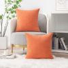 MIULEE Pack of 2 Couch Throw Pillow Covers 18×18 Inch Soft Gold Chenille Pillow Covers for Sofa Living Room Spring Home Decor Couch Solid Dyed Cases(Coral Red)