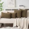MIULEE Pack of 2 Couch Throw Pillow Covers 18×18 Inch Soft Gold Chenille Pillow Covers for Sofa Living Room Spring Home Decor Couch Solid Dyed Cases(Coffee)