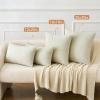 MIULEE Pack of 2 Couch Throw Pillow Covers 18×18 Inch Soft Gold Chenille Pillow Covers for Sofa Living Room Spring Home Decor Couch Solid Dyed Cases(Cream)