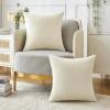 MIULEE Pack of 2 Couch Throw Pillow Covers 18×18 Inch Soft Gold Chenille Pillow Covers for Sofa Living Room Spring Home Decor Couch Solid Dyed Cases(Cream)
