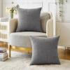 MIULEE Pack of 2 Couch Throw Pillow Covers 18×18 Inch Soft Gold Chenille Pillow Covers for Sofa Living Room Spring Home Decor Couch Solid Dyed Cases(Dark Gray)