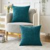 MIULEE Pack of 2 Couch Throw Pillow Covers 18×18 Inch Soft Gold Chenille Pillow Covers for Sofa Living Room Spring Home Decor Couch Solid Dyed Cases(Dark Teal)