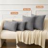 MIULEE Pack of 2 Couch Throw Pillow Covers 18×18 Inch Soft Gold Chenille Pillow Covers for Sofa Living Room Spring Home Decor Couch Solid Dyed Cases(Dark Gray)
