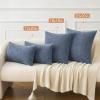 MIULEE Pack of 2 Couch Throw Pillow Covers 18×18 Inch Soft Gold Chenille Pillow Covers for Sofa Living Room Spring Home Decor Couch Solid Dyed Cases(Dark Grey Blue)