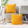 MIULEE Pack of 2 Couch Throw Pillow Covers 18×18 Inch Soft Gold Chenille Pillow Covers for Sofa Living Room Spring Home Decor Couch Solid Dyed Cases(Goose Yellow)