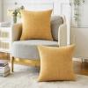 MIULEE Pack of 2 Couch Throw Pillow Covers 18×18 Inch Soft Gold Chenille Pillow Covers for Sofa Living Room Spring Home Decor Couch Solid Dyed Cases(Gold)