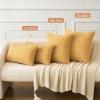 MIULEE Pack of 2 Couch Throw Pillow Covers 18×18 Inch Soft Gold Chenille Pillow Covers for Sofa Living Room Spring Home Decor Couch Solid Dyed Cases(Gold)