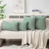 MIULEE Pack of 2 Couch Throw Pillow Covers 18×18 Inch Soft Gold Chenille Pillow Covers for Sofa Living Room Spring Home Decor Couch Solid Dyed Cases(Greyish Green)