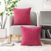 MIULEE Pack of 2 Couch Throw Pillow Covers 18×18 Inch Soft Gold Chenille Pillow Covers for Sofa Living Room Spring Home Decor Couch Solid Dyed Cases(Hot Pink)