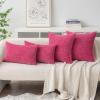 MIULEE Pack of 2 Couch Throw Pillow Covers 18×18 Inch Soft Gold Chenille Pillow Covers for Sofa Living Room Spring Home Decor Couch Solid Dyed Cases(Hot Pink)