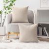 MIULEE Pack of 2 Couch Throw Pillow Covers 18×18 Inch Soft Gold Chenille Pillow Covers for Sofa Living Room Spring Home Decor Couch Solid Dyed Cases(Light Brown)