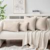 MIULEE Pack of 2 Couch Throw Pillow Covers 18×18 Inch Soft Gold Chenille Pillow Covers for Sofa Living Room Spring Home Decor Couch Solid Dyed Cases(Light Brown)