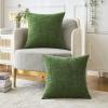 MIULEE Pack of 2 Couch Throw Pillow Covers 18×18 Inch Soft Gold Chenille Pillow Covers for Sofa Living Room Spring Home Decor Couch Solid Dyed Cases(Moss Green)