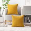 MIULEE Pack of 2 Couch Throw Pillow Covers 18×18 Inch Soft Gold Chenille Pillow Covers for Sofa Living Room Spring Home Decor Couch Solid Dyed Cases(Mustard Yellow)