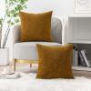 MIULEE Pack of 2 Couch Throw Pillow Covers 18×18 Inch Soft Gold Chenille Pillow Covers for Sofa Living Room Spring Home Decor Couch Solid Dyed Cases(Mustard)