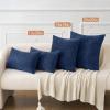 MIULEE Pack of 2 Couch Throw Pillow Covers 18×18 Inch Soft Gold Chenille Pillow Covers for Sofa Living Room Spring Home Decor Couch Solid Dyed Cases(Navy)