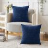 MIULEE Pack of 2 Couch Throw Pillow Covers 18×18 Inch Soft Gold Chenille Pillow Covers for Sofa Living Room Spring Home Decor Couch Solid Dyed Cases(Navy)