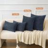 MIULEE Pack of 2 Couch Throw Pillow Covers 18×18 Inch Soft Gold Chenille Pillow Covers for Sofa Living Room Spring Home Decor Couch Solid Dyed Cases(Navy Blue)