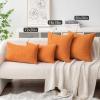 MIULEE Pack of 2 Couch Throw Pillow Covers 18×18 Inch Soft Gold Chenille Pillow Covers for Sofa Living Room Spring Home Decor Couch Solid Dyed Cases(Orange)