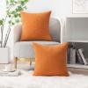 MIULEE Pack of 2 Couch Throw Pillow Covers 18×18 Inch Soft Gold Chenille Pillow Covers for Sofa Living Room Spring Home Decor Couch Solid Dyed Cases(Orange)