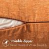 MIULEE Pack of 2 Couch Throw Pillow Covers 18×18 Inch Soft Gold Chenille Pillow Covers for Sofa Living Room Spring Home Decor Couch Solid Dyed Cases(Orange)