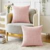 MIULEE Pack of 2 Couch Throw Pillow Covers 18×18 Inch Soft Gold Chenille Pillow Covers for Sofa Living Room Spring Home Decor Couch Solid Dyed Cases(Pink)