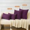 MIULEE Pack of 2 Couch Throw Pillow Covers 18×18 Inch Soft Gold Chenille Pillow Covers for Sofa Living Room Spring Home Decor Couch Solid Dyed Cases(Plum Purple)