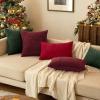 MIULEE Pack of 2 Couch Throw Pillow Covers 18×18 Inch Soft Gold Chenille Pillow Covers for Sofa Living Room Spring Home Decor Couch Solid Dyed Cases(Red)