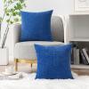 MIULEE Pack of 2 Couch Throw Pillow Covers 18×18 Inch Soft Gold Chenille Pillow Covers for Sofa Living Room Spring Home Decor Couch Solid Dyed Cases(Royal Blue)