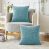 MIULEE Pack of 2 Couch Throw Pillow Covers 18×18 Inch Soft Gold Chenille Pillow Covers for Sofa Living Room Spring Home Decor Couch Solid Dyed Cases(Smoke Blue)