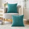 MIULEE Pack of 2 Couch Throw Pillow Covers 18×18 Inch Soft Gold Chenille Pillow Covers for Sofa Living Room Spring Home Decor Couch Solid Dyed Cases(Teal)