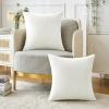 MIULEE Pack of 2 Couch Throw Pillow Covers 18×18 Inch Soft Gold Chenille Pillow Covers for Sofa Living Room Spring Home Decor Couch Solid Dyed Cases(White)