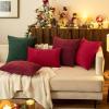 MIULEE Pack of 2 Couch Throw Pillow Covers 18×18 Inch Soft Gold Chenille Pillow Covers for Sofa Living Room Spring Home Decor Couch Solid Dyed Cases(Wine Red)