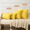 MIULEE Pack of 2 Couch Throw Pillow Covers 18×18 Inch Soft Gold Chenille Pillow Covers for Sofa Living Room Spring Home Decor Couch Solid Dyed Cases(Yellow)