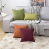 MIULEE Pack of 2 Decorative Square Throw Pillow Covers Farmhouse Style Linen Cushion Cases Vintage Decor Green Pillow Cases for Spring Couch Sofa Bedroom Car 18 x 18 Inch 45 x 45 cm
