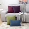 MIULEE Pack of 2 Decorative Square Throw Pillow Covers Farmhouse Style Linen Cushion Cases Vintage Decor Green Pillow Cases for Spring Couch Sofa Bedroom Car 18 x 18 Inch 45 x 45 cm