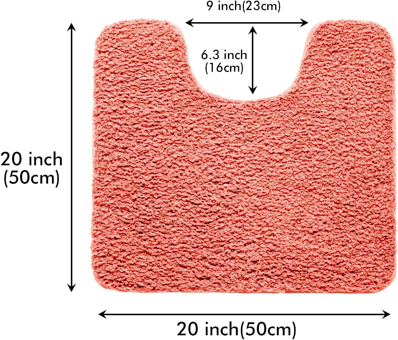 imageMIULEE Burnt Orange Extra Thick Non Slip Bathroom Rug Fall Shaggy Soft Bath Mat Plush Microfiber Absorbent Water for Shower Tub Machine Washable 16x24 InchesLiving Coral