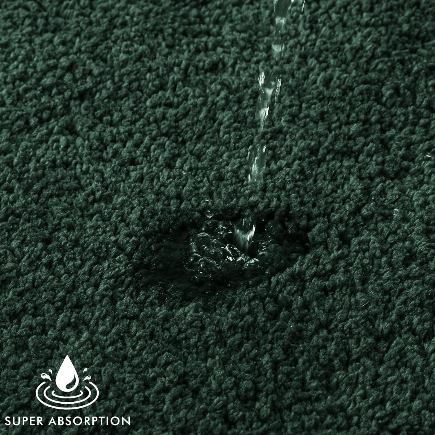 imageMIULEE Burnt Orange Extra Thick Non Slip Bathroom Rug Fall Shaggy Soft Bath Mat Plush Microfiber Absorbent Water for Shower Tub Machine Washable 16x24 InchesDark Green
