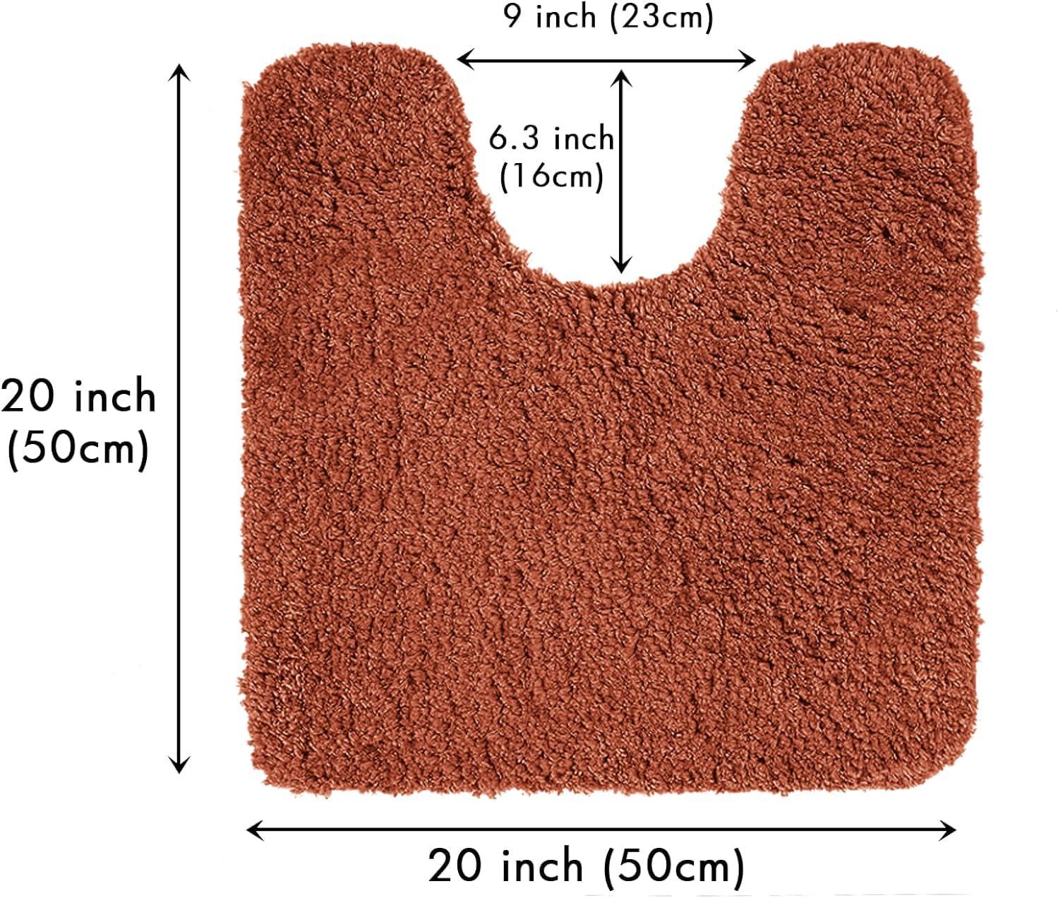 imageMIULEE Burnt Orange Extra Thick Non Slip Bathroom Rug Fall Shaggy Soft Bath Mat Plush Microfiber Absorbent Water for Shower Tub Machine Washable 16x24 InchesRust