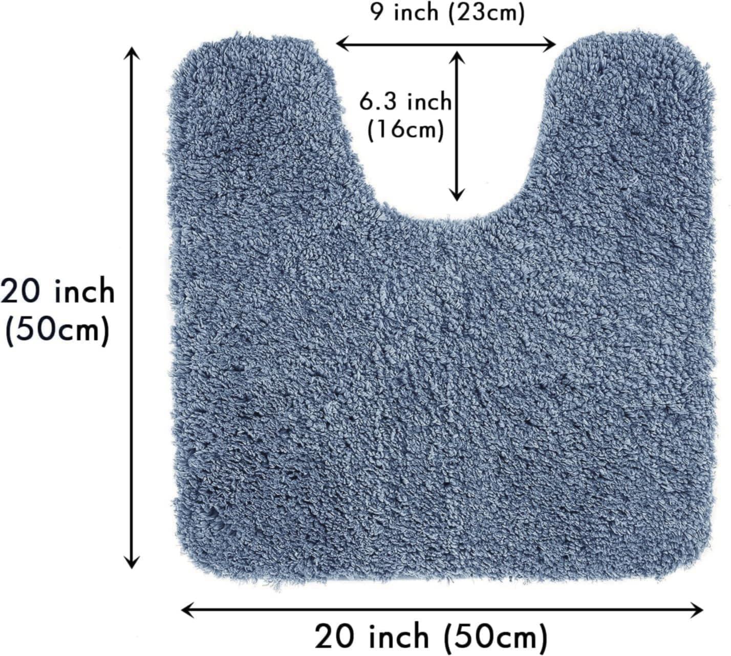imageMIULEE Burnt Orange Extra Thick Non Slip Bathroom Rug Fall Shaggy Soft Bath Mat Plush Microfiber Absorbent Water for Shower Tub Machine Washable 16x24 InchesDusty Blue