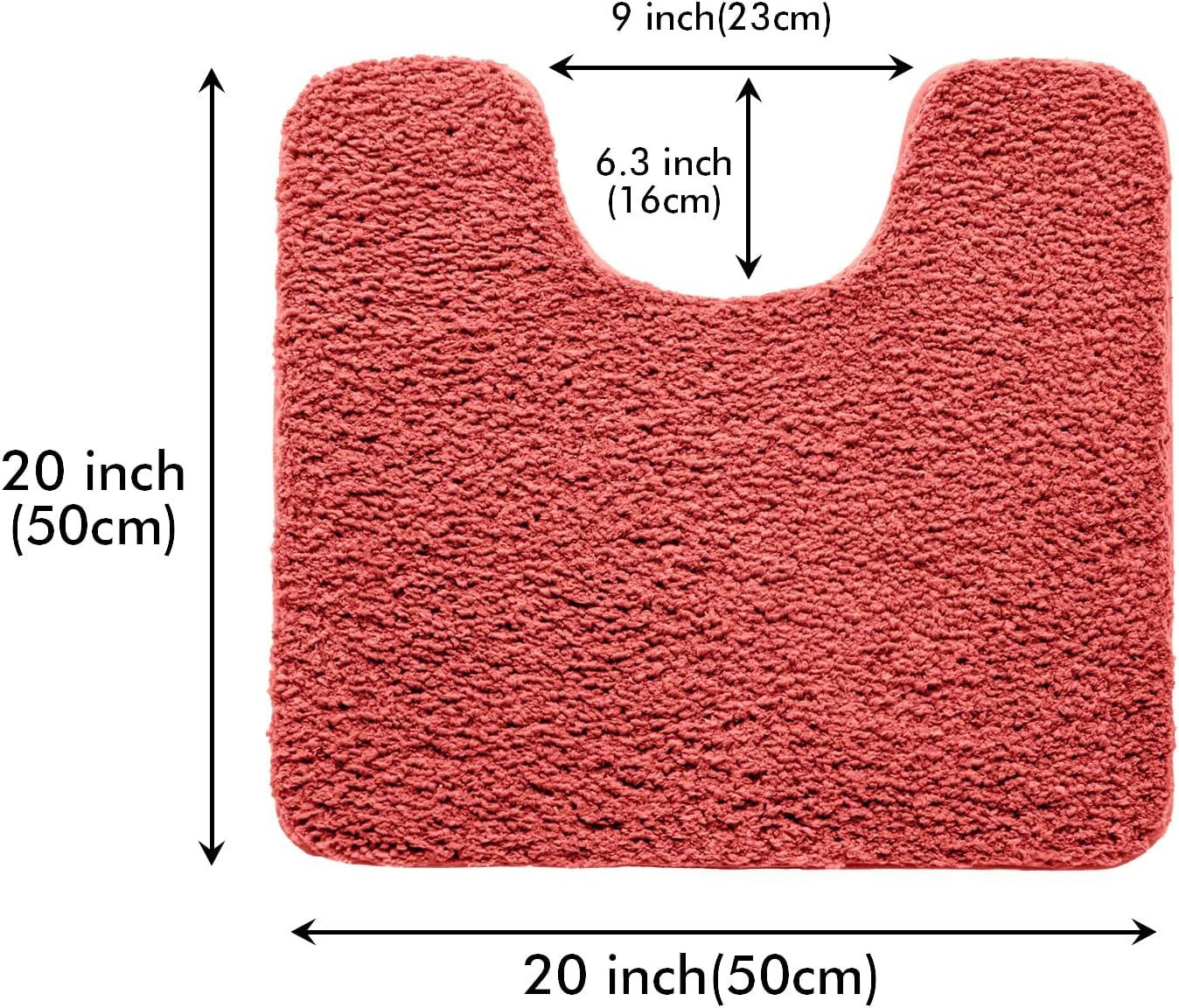 imageMIULEE Burnt Orange Extra Thick Non Slip Bathroom Rug Fall Shaggy Soft Bath Mat Plush Microfiber Absorbent Water for Shower Tub Machine Washable 16x24 InchesCoral