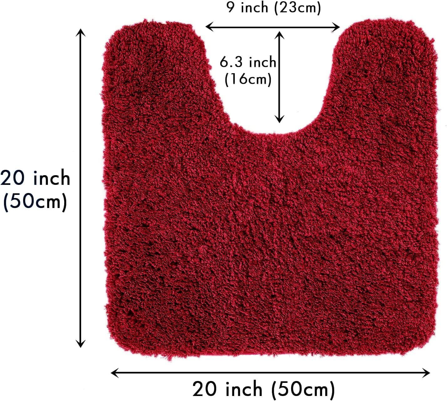 imageMIULEE Burnt Orange Extra Thick Non Slip Bathroom Rug Fall Shaggy Soft Bath Mat Plush Microfiber Absorbent Water for Shower Tub Machine Washable 16x24 InchesRed
