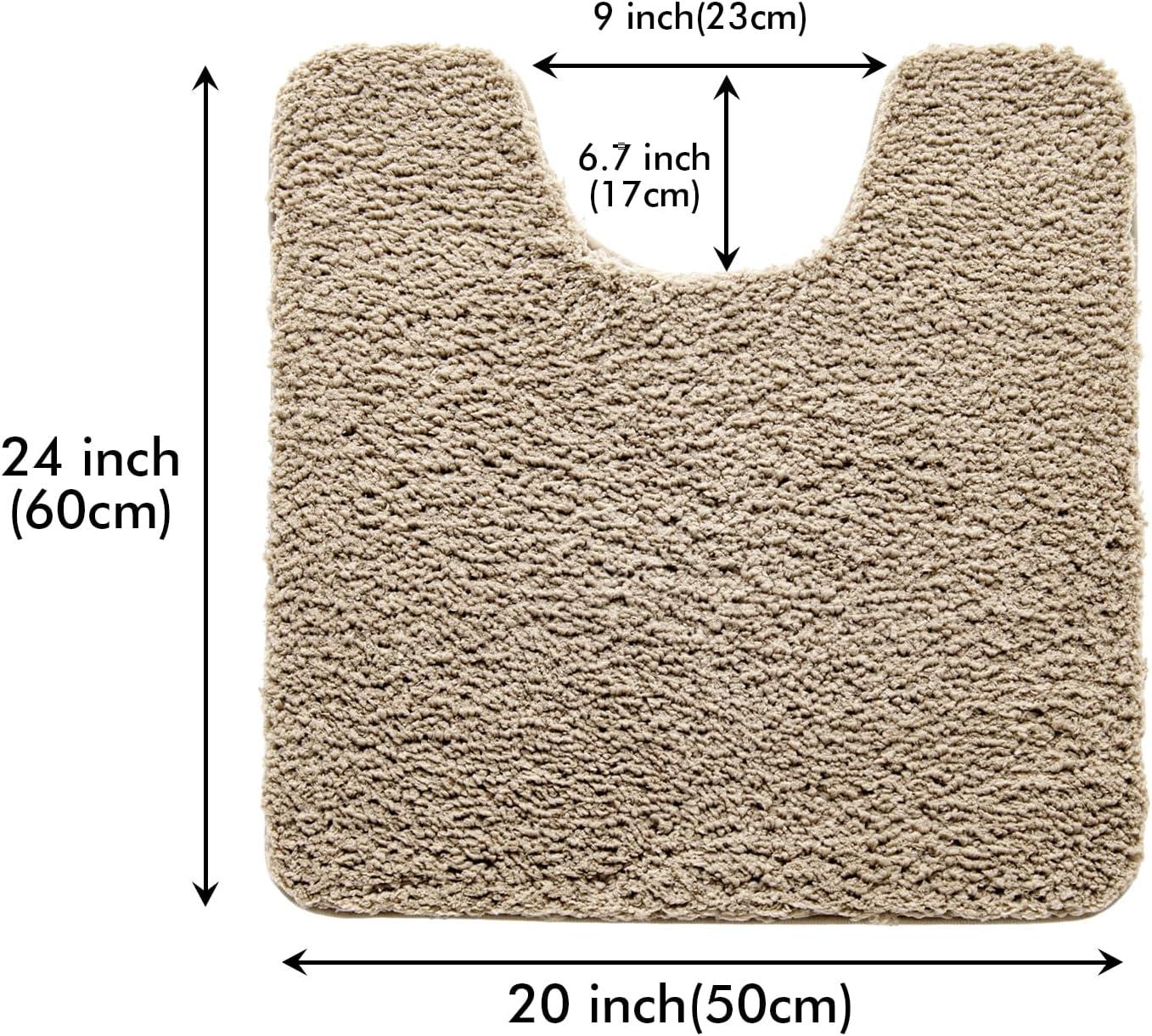 imageMIULEE Burnt Orange Extra Thick Non Slip Bathroom Rug Fall Shaggy Soft Bath Mat Plush Microfiber Absorbent Water for Shower Tub Machine Washable 16x24 InchesTan