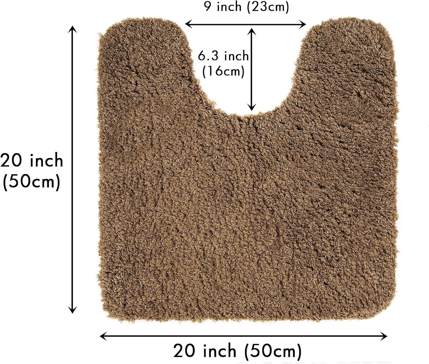 imageMIULEE Burnt Orange Extra Thick Non Slip Bathroom Rug Fall Shaggy Soft Bath Mat Plush Microfiber Absorbent Water for Shower Tub Machine Washable 16x24 InchesLight Brown