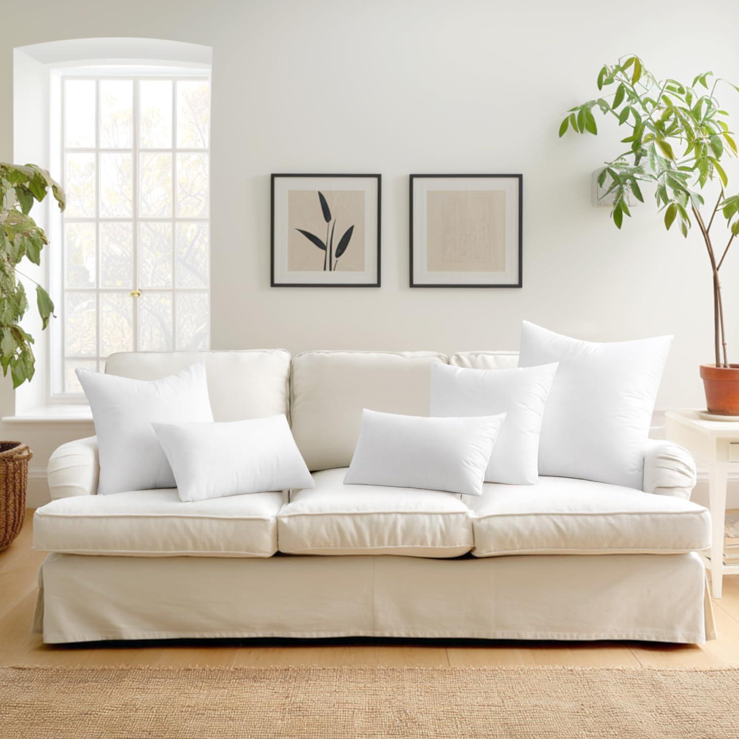 imageMIULEE Set of 2 Throw Pillow Inserts 20x20 Inches 100 Virgin Filling Nonwoven Pillow Inserts for Couch Sofa Living Room2