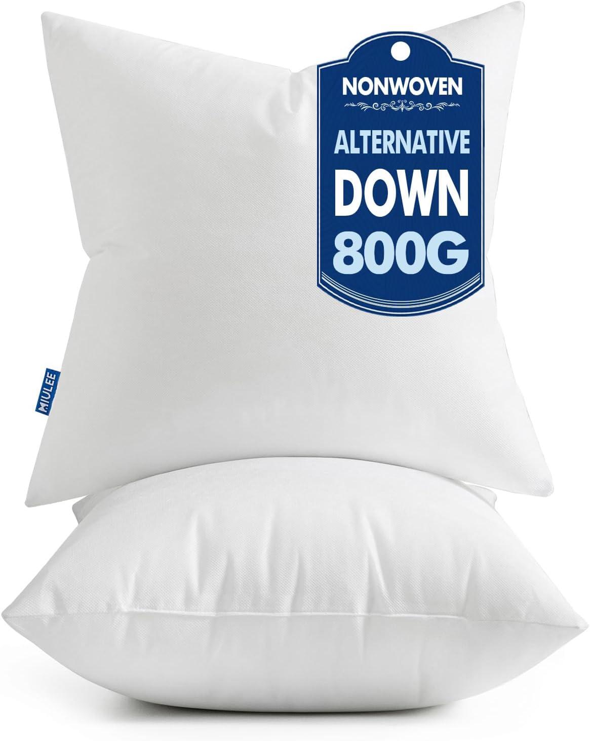 imageMIULEE Set of 2 Throw Pillow Inserts 20x20 Inches 100 Virgin Filling Nonwoven Pillow Inserts for Couch Sofa Living Room2