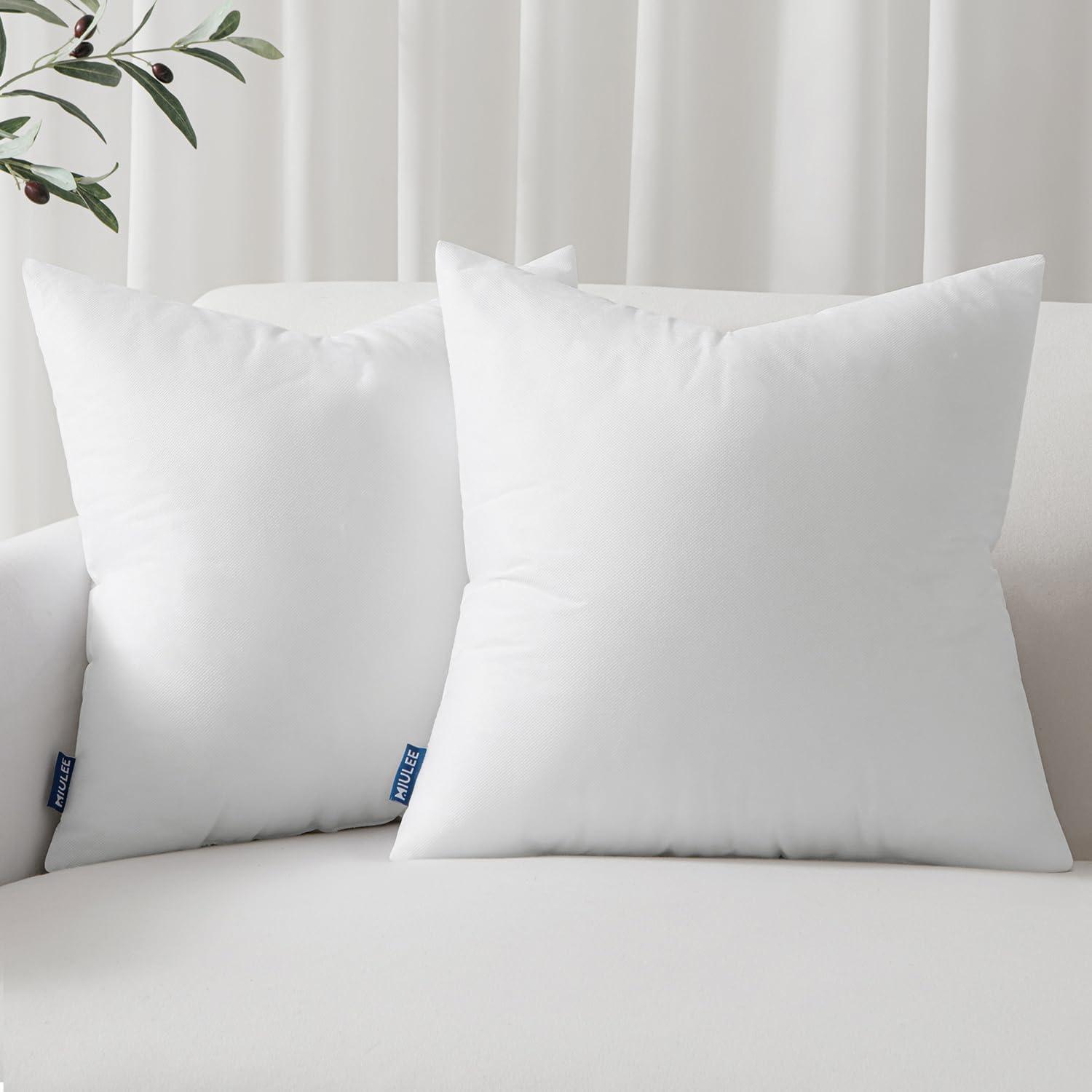 imageMIULEE Set of 2 Throw Pillow Inserts 20x20 Inches 100 Virgin Filling Nonwoven Pillow Inserts for Couch Sofa Living Room4