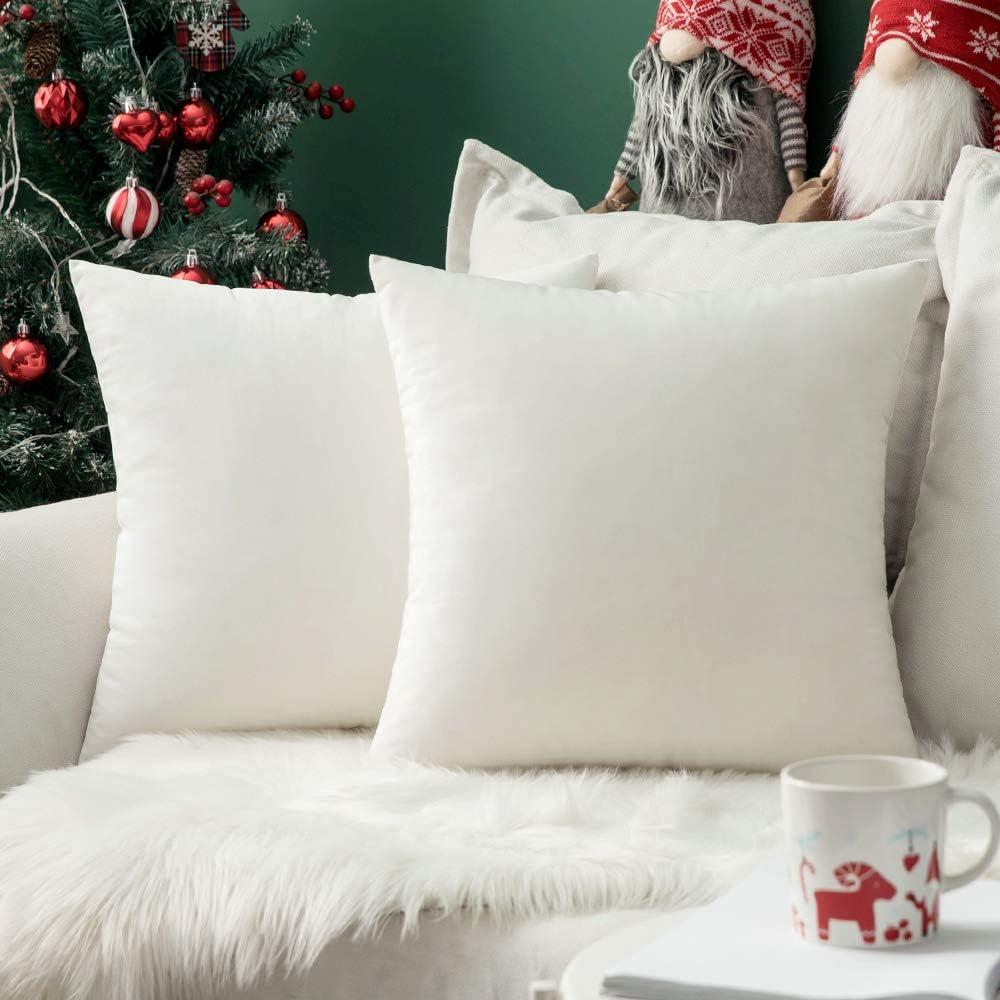 imageMIULEE Velvet Pillow Cover Soft Luxury Christmas Decorative Throw Pillow Cover Single Lumbar Rectangle Cushion Case Home Decor for Couch Sofa Bedroom12x20 Inch Wine RedPure White