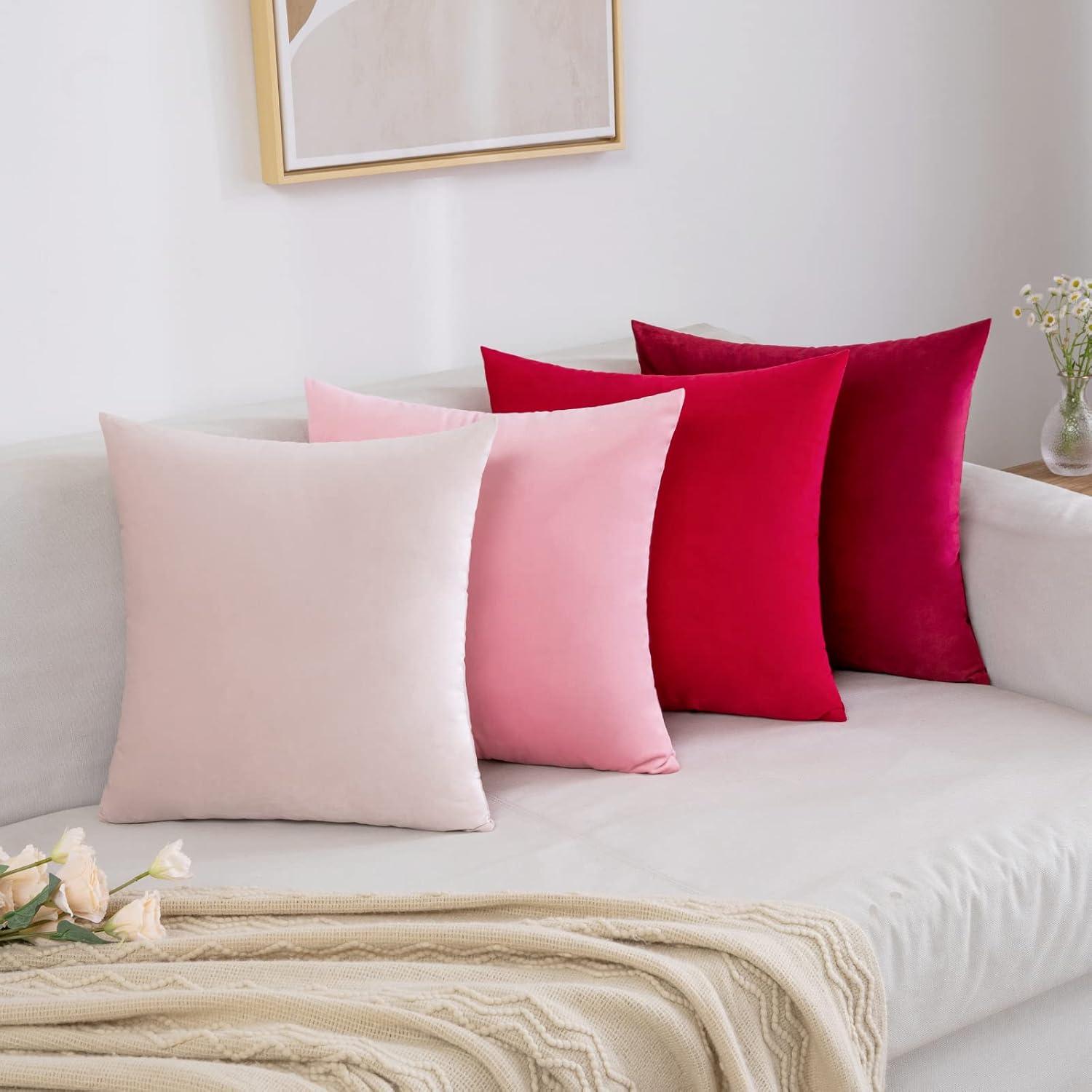 imageMIULEE Velvet Pillow Cover Soft Luxury Christmas Decorative Throw Pillow Cover Single Lumbar Rectangle Cushion Case Home Decor for Couch Sofa Bedroom12x20 Inch Wine RedWine Red