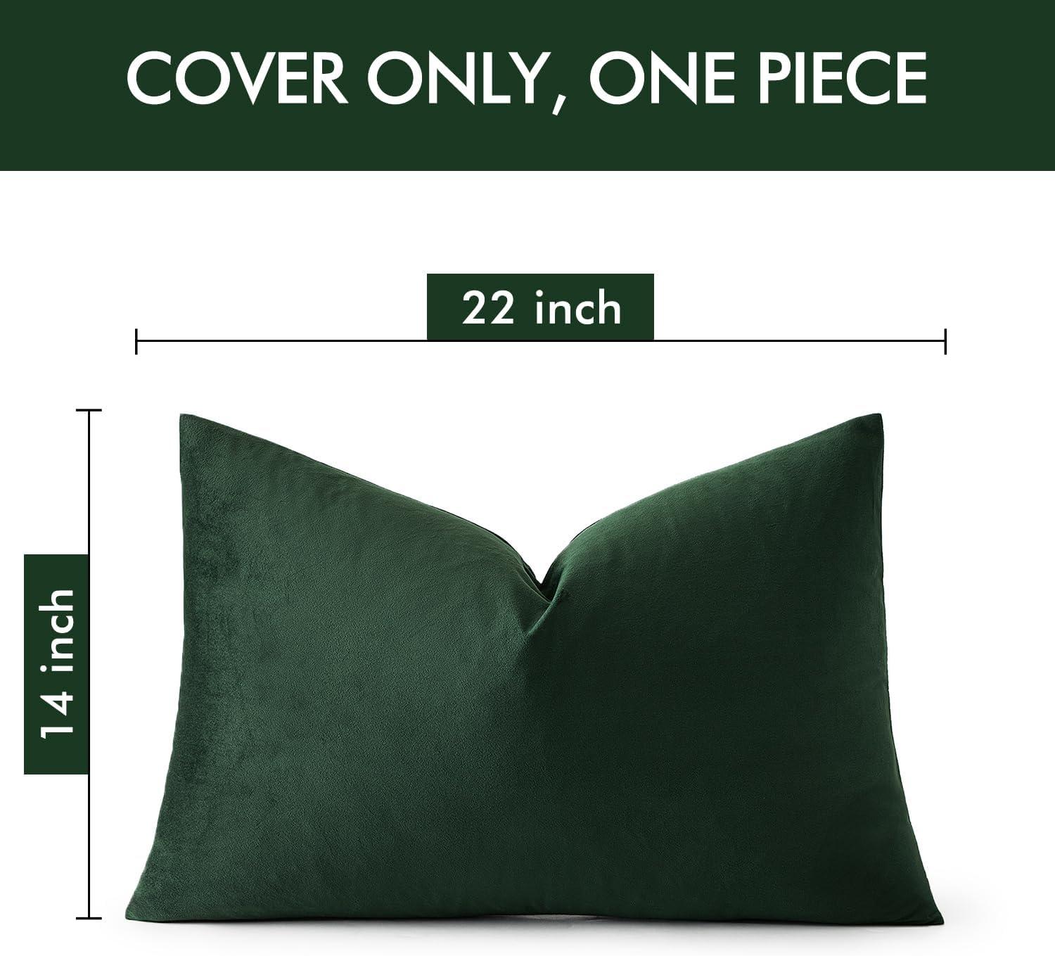 imageMIULEE Velvet Pillow Cover Soft Luxury Christmas Decorative Throw Pillow Cover Single Lumbar Rectangle Cushion Case Home Decor for Couch Sofa Bedroom12x20 Inch Wine RedArmy Green